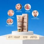 Broad spectrum SPF 50 PA+++ sunscreen with Niacinamide
